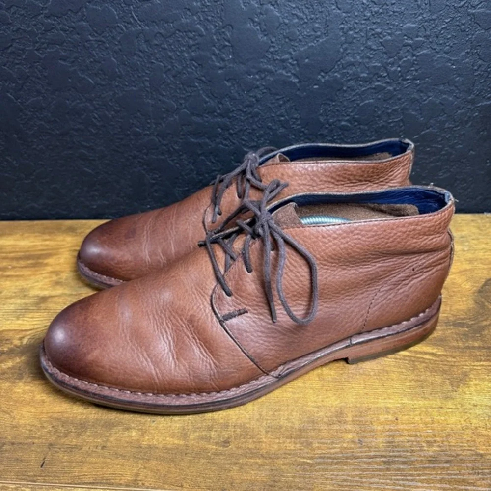 Cole Haan C11777 Brown Pebble Grain Leather Chukka Boots Mens 11M‎